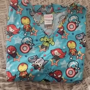 Marvel Avengers scrub top 2x